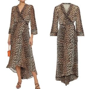 Ganni leopard wrap dress size 36